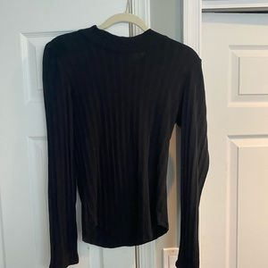 Free people black long sleeve top